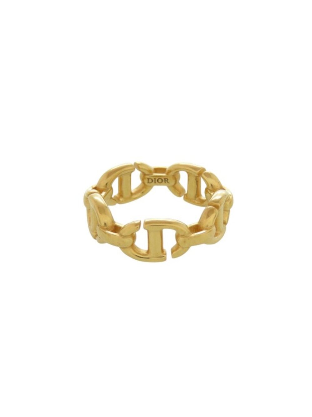 Dior CD Navy Logo Ring Metal Gold